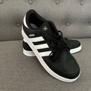 Adidas Men's Black and White Striped Sneakers